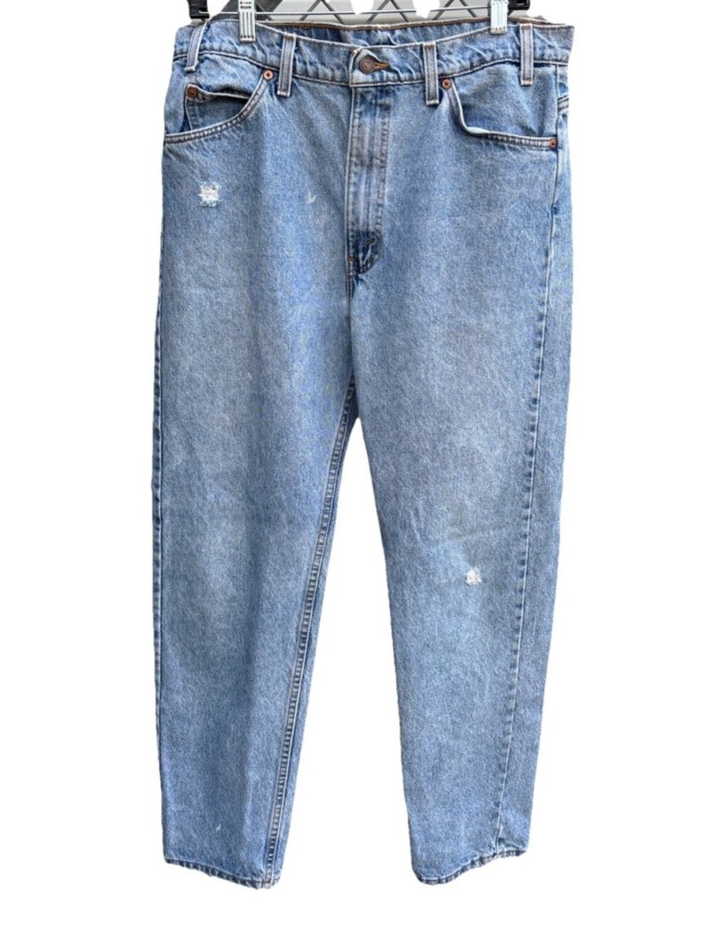 Vintage 90's Levis 505 Jeans Mens 36 x 32 Orange Tab Distressed Blue Denim